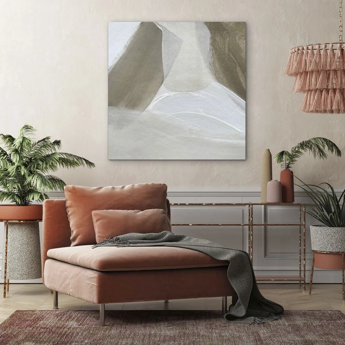 Quadro su tela - Stampe su Tela - Onda di bianco - 50x50 cm