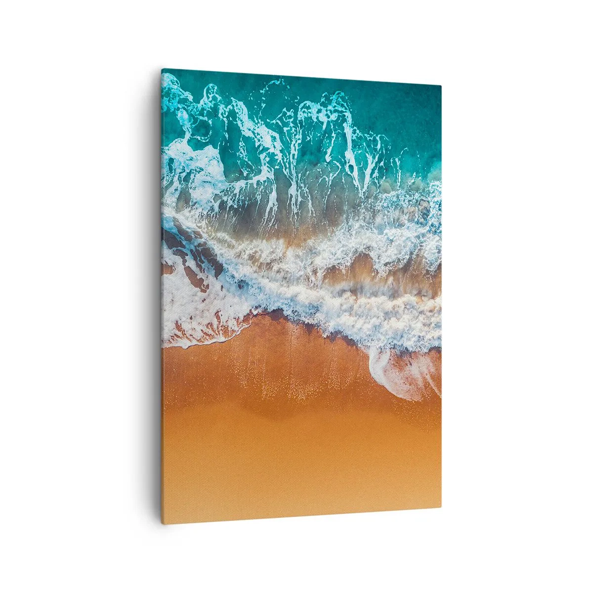 Quadro su tela - Stampe su Tela - Vista aerea delle onde dell'oceano che si infrangono sulla riva - 70x100cm - Sempre in coppia - Decorazione murale moderna per soggiorno e camera da letto ARTTOR