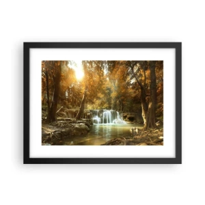 Poster in cornice nera - Cascata nel parco - 40x30 cm