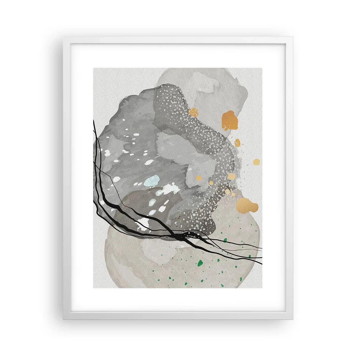 Poster in cornice bianca - Composizione organica - 40x50 cm