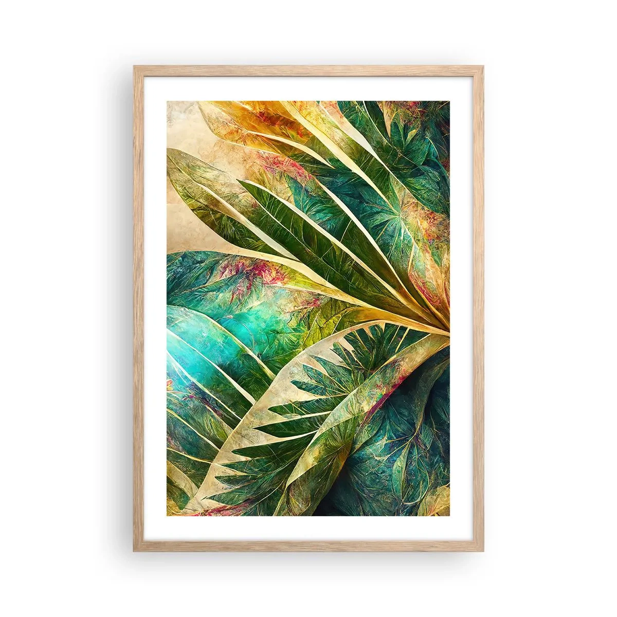 Poster in cornice rovere chiaro - I colori dei tropici - 50x70 cm