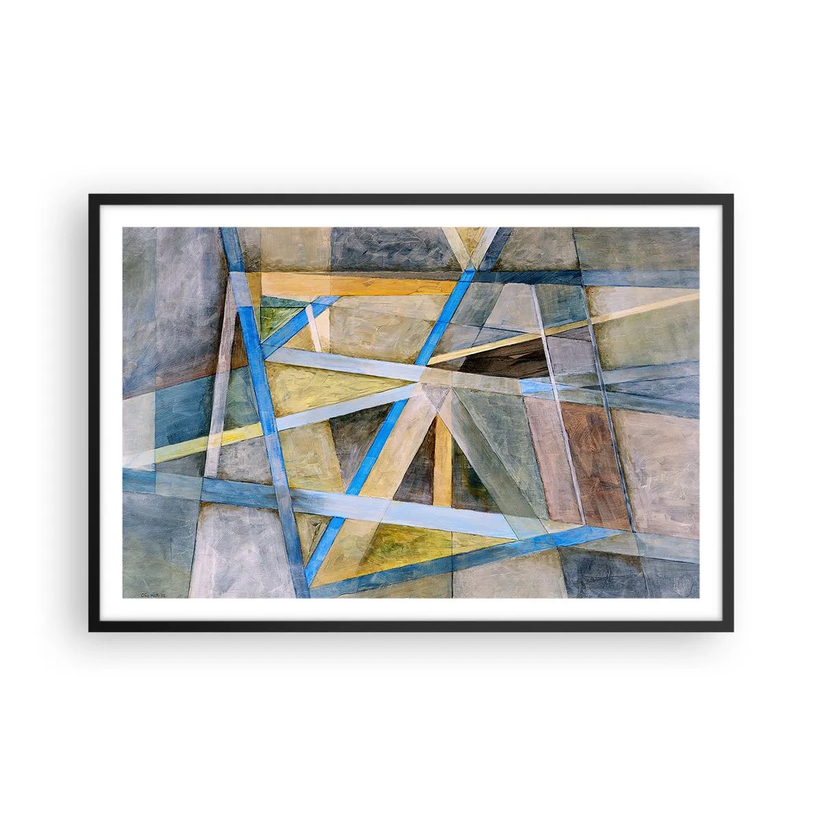 Poster in cornice nera - Dritto o obliquo? - 91x61 cm