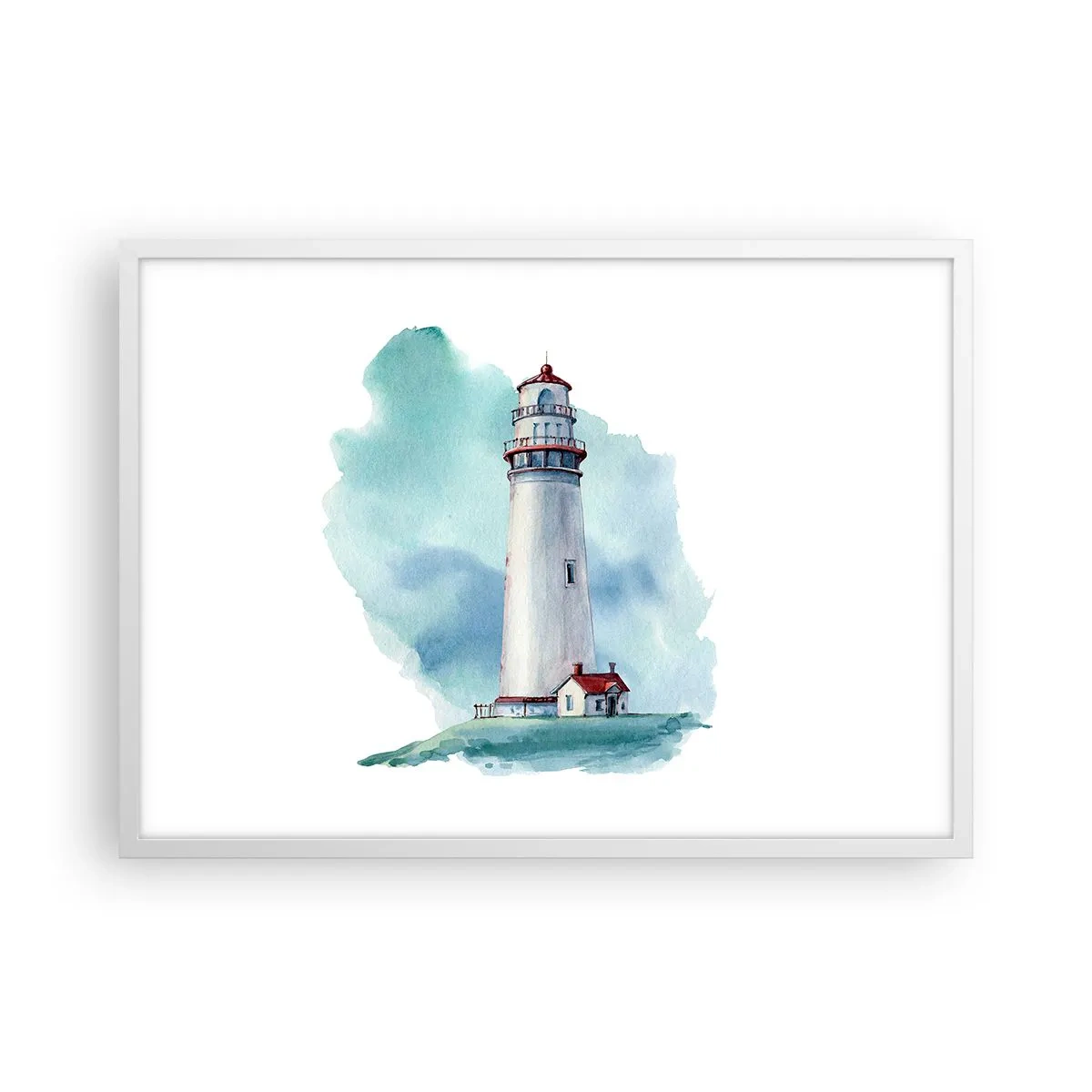 Poster in cornice bianca - Il mite amico del blu - 70x50 cm