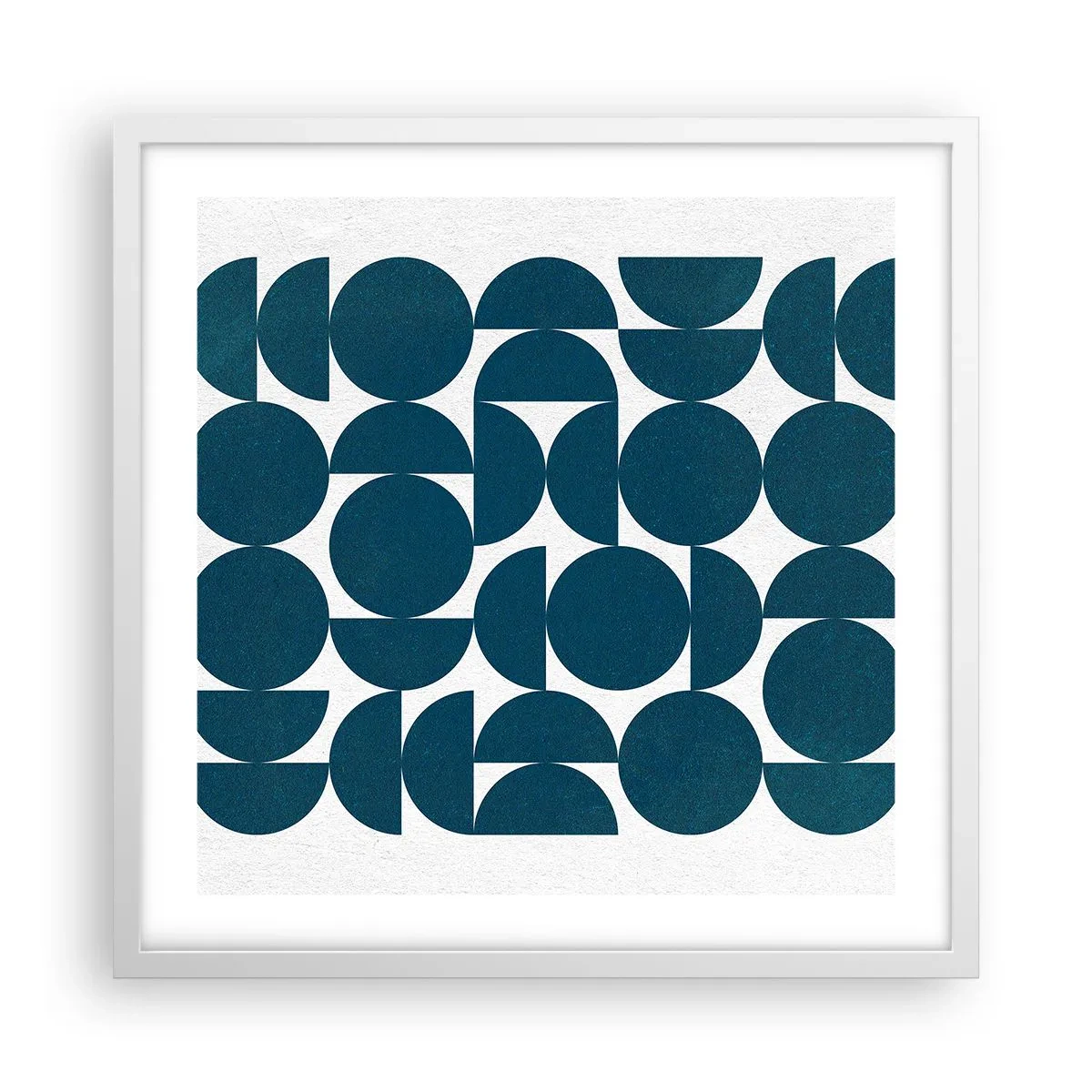 Poster in cornice bianca - Cerchi e semicerchi - 50x50 cm