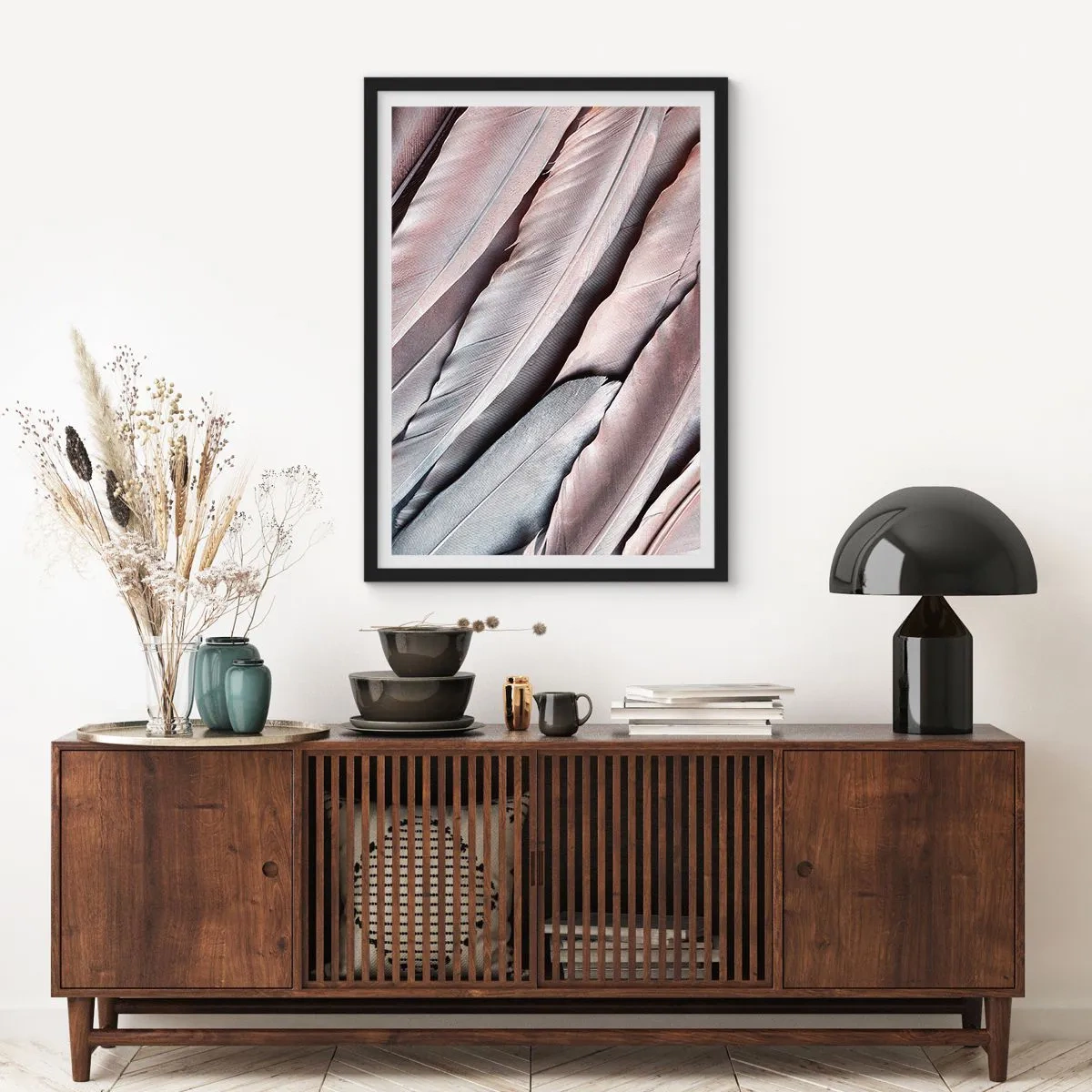 Poster in cornice nera - Argento rosato - 61x91 cm