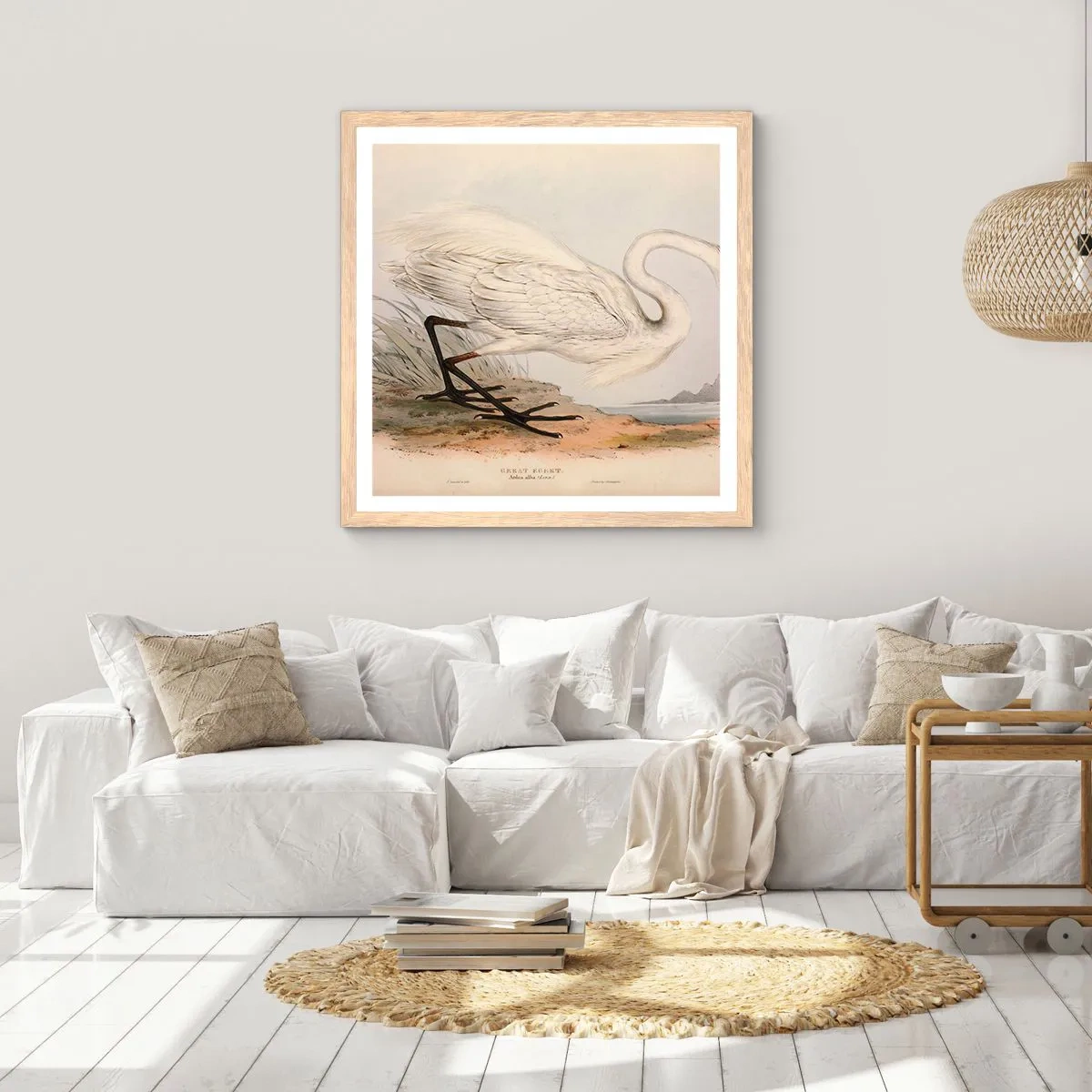 Poster in cornice rovere chiaro - La signora nel canneto - 30x30 cm