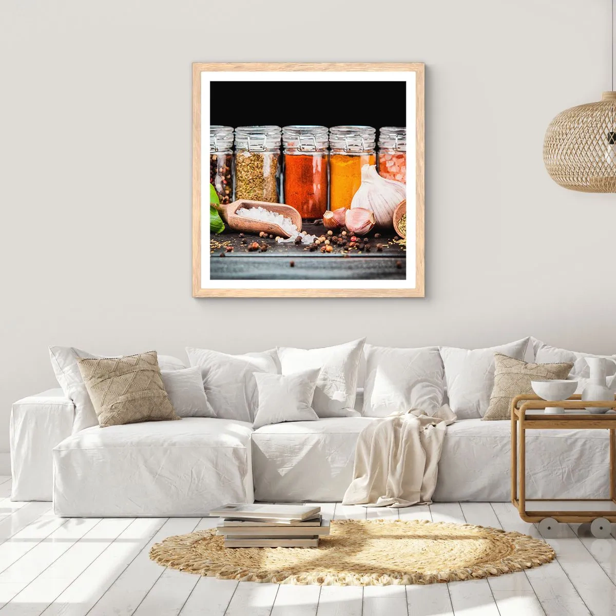Poster in cornice rovere chiaro - Perché la vita abbia sapore - 40x40 cm