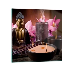 Quadro su vetro - Purificare la mente, calmare il corpo - 40x40 cm
