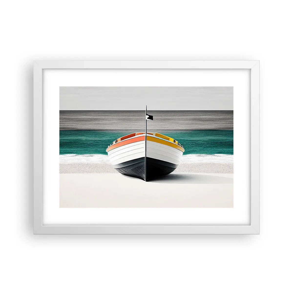 Poster in cornice bianca - Al suo posto - 40x30 cm