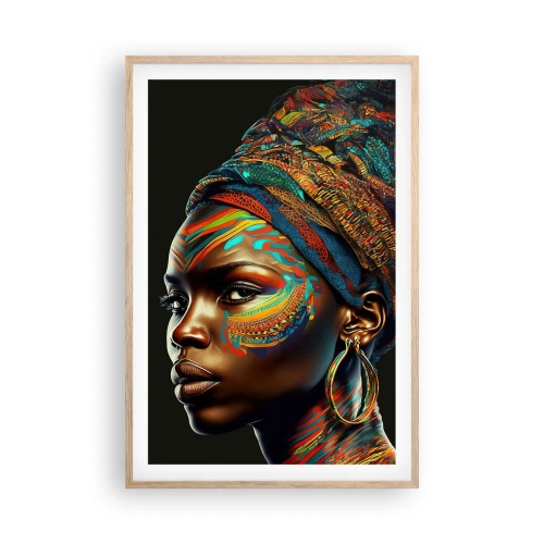 Poster in cornice rovere chiaro - Regina africana - 61x91 cm