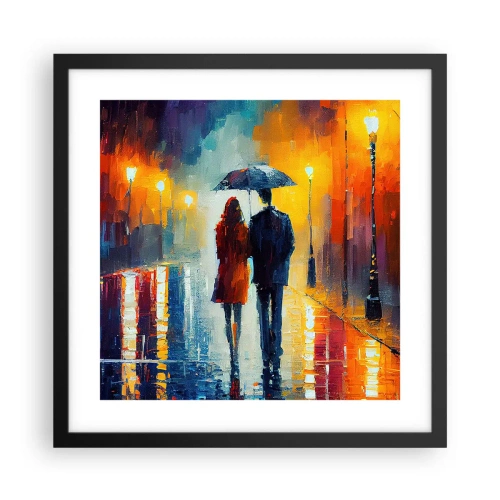 Poster in cornice nera - Insieme la notte è colorata - 40x40 cm