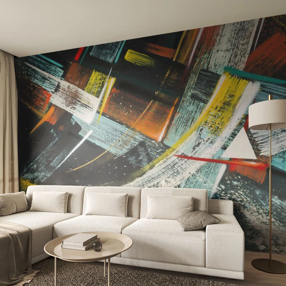 Fotomurali Premium Sand - L'energia del movimento - Astrazione, Pezzo, Arte Moderna - 350x256 cm