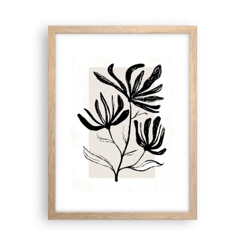 Poster in cornice rovere chiaro - Uno schizzo per l'erbario - 30x40 cm