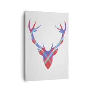 Quadro su tela - Stampe su Tela - Immagine geometrica di un cervo su uno sfondo chiaro - 70x100cm - Cervo scozzese - Decorazione murale moderna per soggiorno e camera da letto ARTTOR