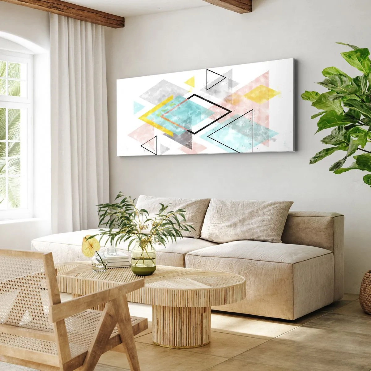 Quadro su tela - Stampe su Tela - Gioco geometrico - 100x40 cm