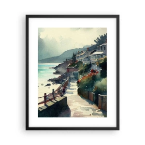 Poster in cornice nera - Cittadina mediterranea - 40x50 cm