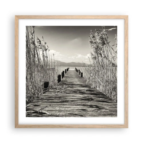 Poster in cornice rovere chiaro - Nel silenzio dell'erba - 50x50 cm