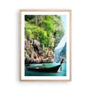 Poster in cornice rovere chiaro - Invito a un viaggio esotico - 50x70 cm