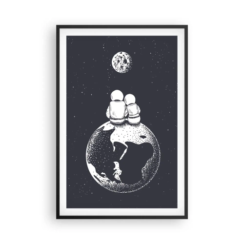 Poster in cornice nera - Love story cosmica - 61x91 cm