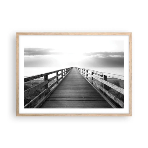 Poster in cornice rovere chiaro - Sempre più lontano - 70x50 cm