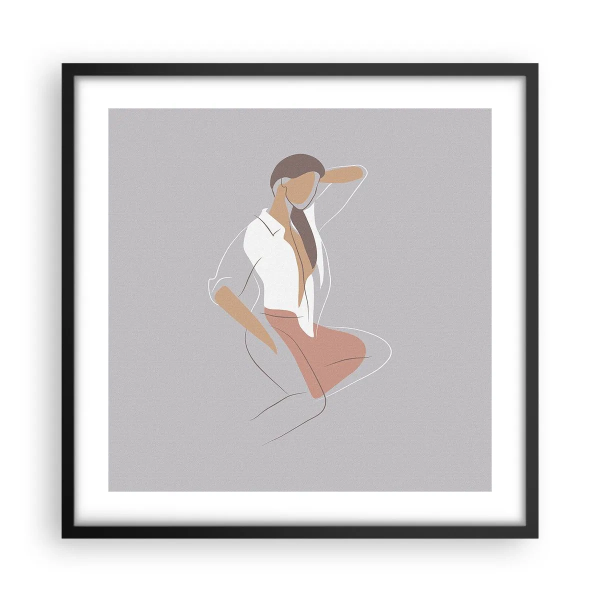 Poster in cornice nera - Profilo di bellezza - 50x50 cm