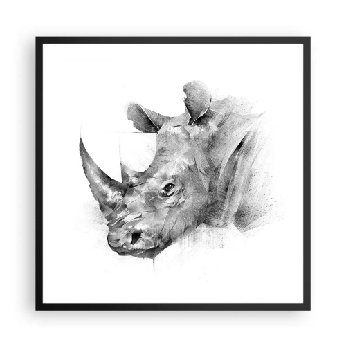 Poster in cornice nera - Ritratto africano - 60x60 cm