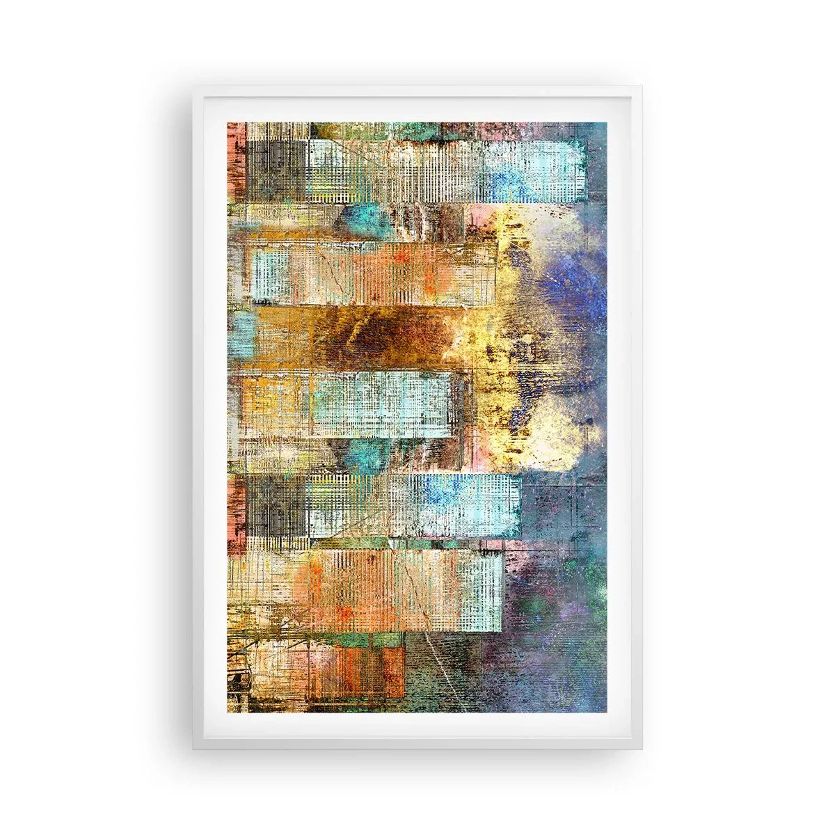 Poster in cornice bianca - Metropoli nel sole - 61x91 cm