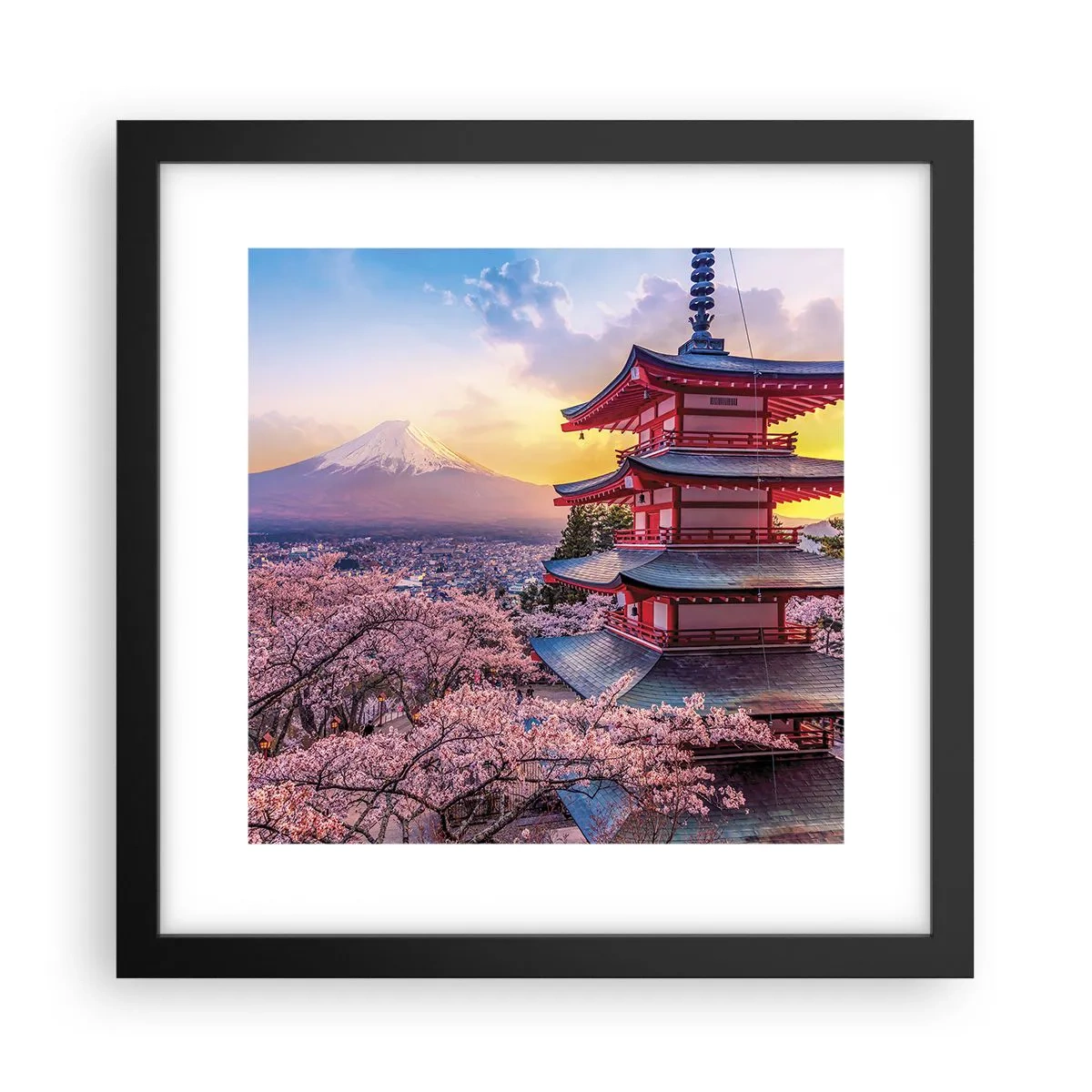 Poster in cornice nera - L'essenza dell'anima giapponese - 30x30 cm
