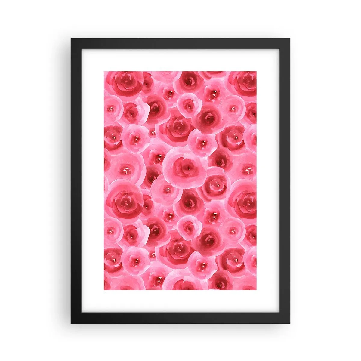 Poster in cornice nera - Rose in alto e in basso - 30x40 cm