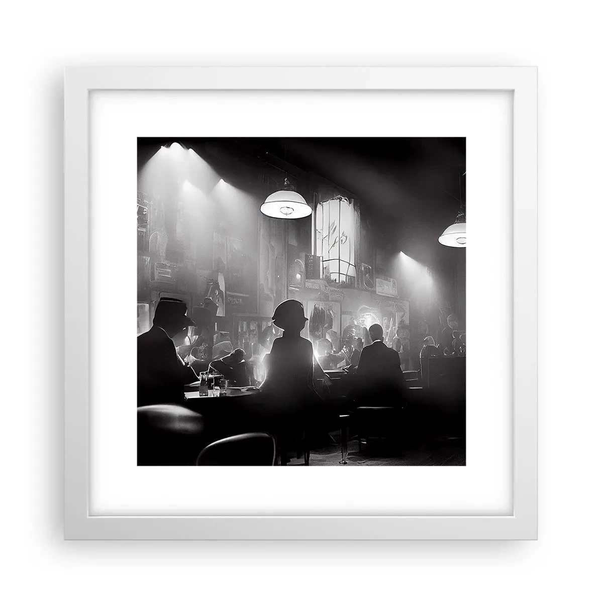 Poster in cornice bianca - Nell'atmosfera jazz - 30x30 cm