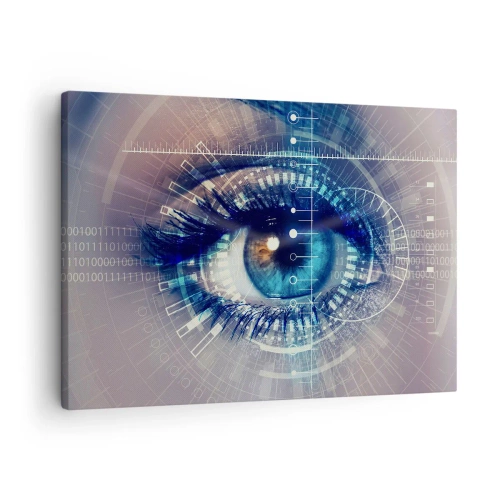 Quadro su tela - Stampe su Tela - Un occhio tecnologico con un'interfaccia futuristica - 70x50cm - Credi di conoscermi - Decorazione murale moderna per soggiorno e camera da letto ARTTOR