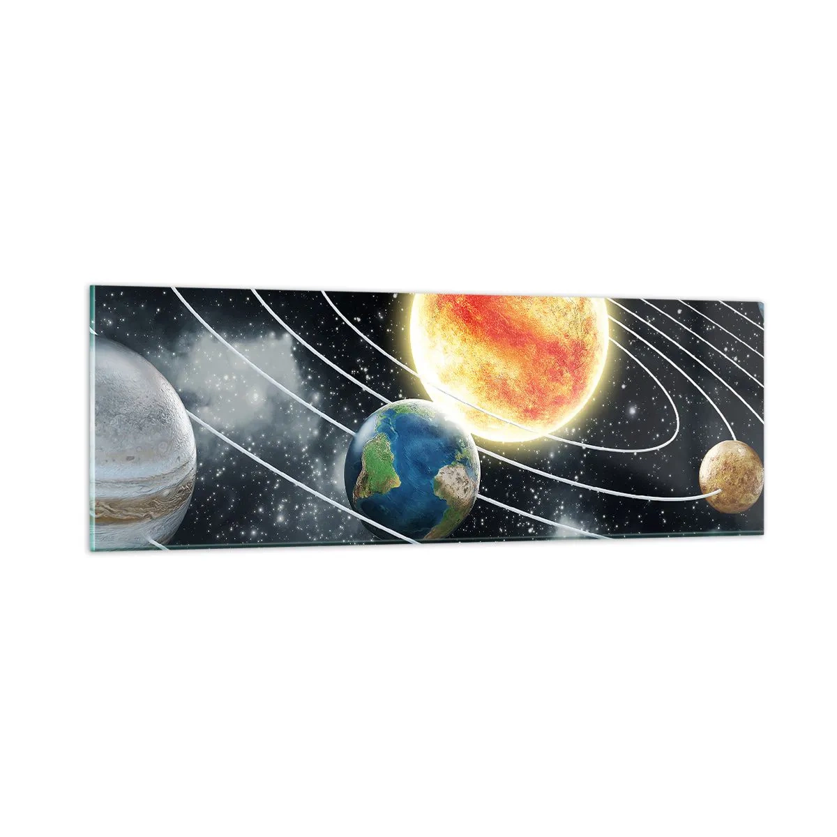 Quadro su vetro - Danza cosmica - 90x30 cm