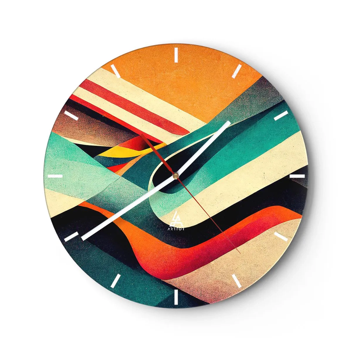 Orologio da parete - Orologio in Vetro - Composizione intensa - 40x40 cm