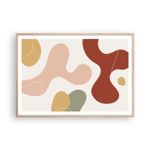 Poster in cornice rovere chiaro - Ghirigori - 100x70 cm