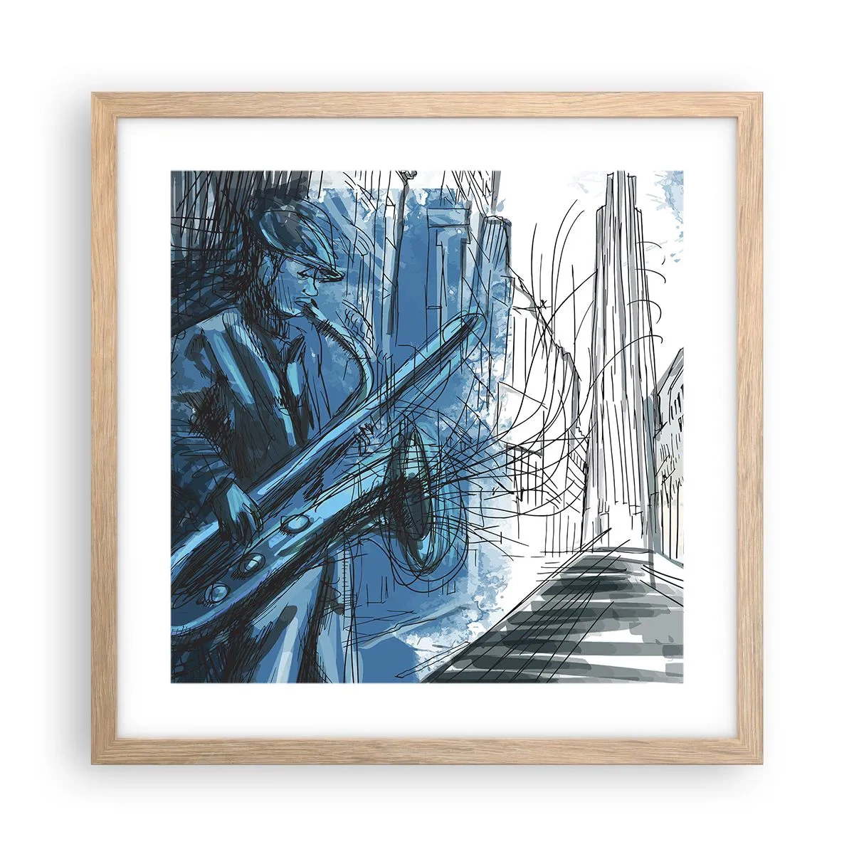 Poster in cornice rovere chiaro - Rapsodia urbana - 40x40 cm