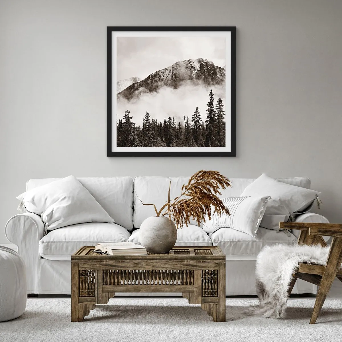 Poster in cornice nera - Il sovrano di granito - 40x40 cm