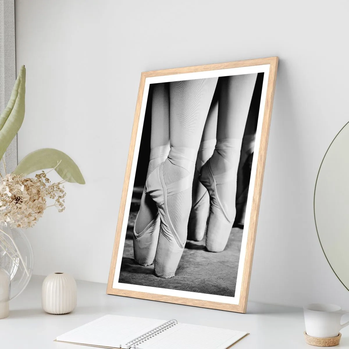 Poster in cornice rovere chiaro - Insieme, con leggerezza - 70x100 cm