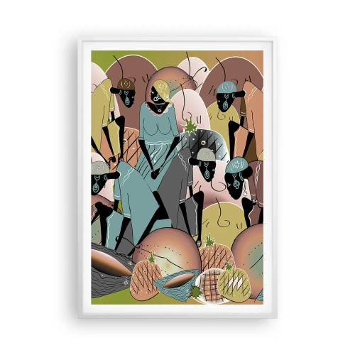 Poster in cornice bianca - Arriva la grande festa - 70x100 cm