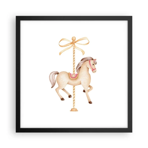 Poster in cornice nera - Trotto aggraziato - 40x40 cm