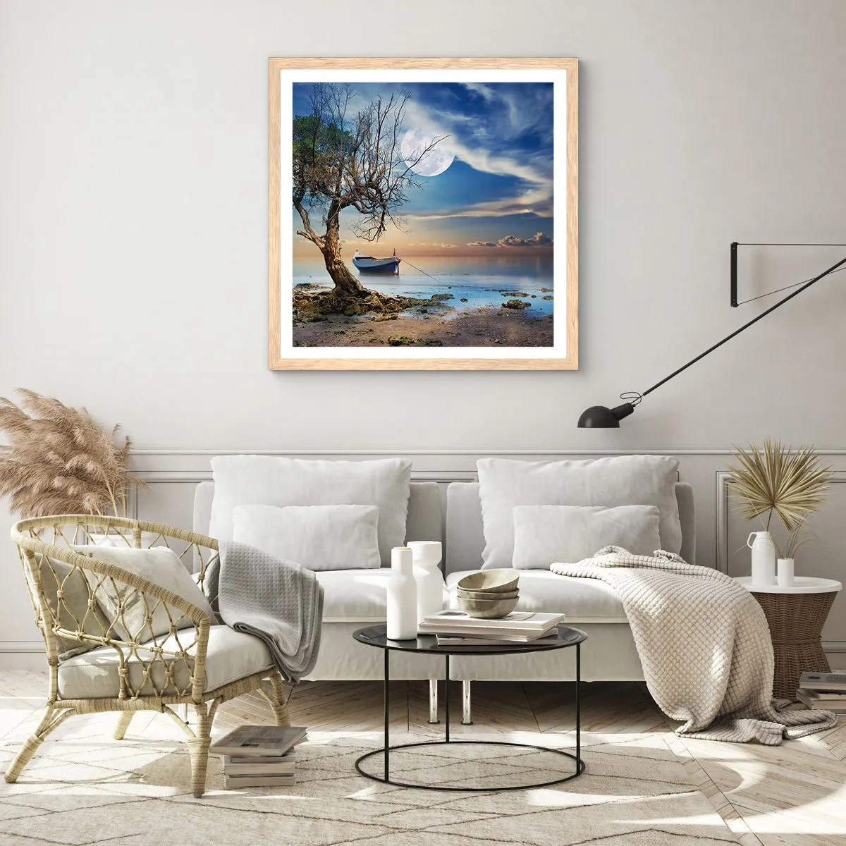Poster in cornice rovere chiaro - È la fine o l'inizio? - 40x40 cm