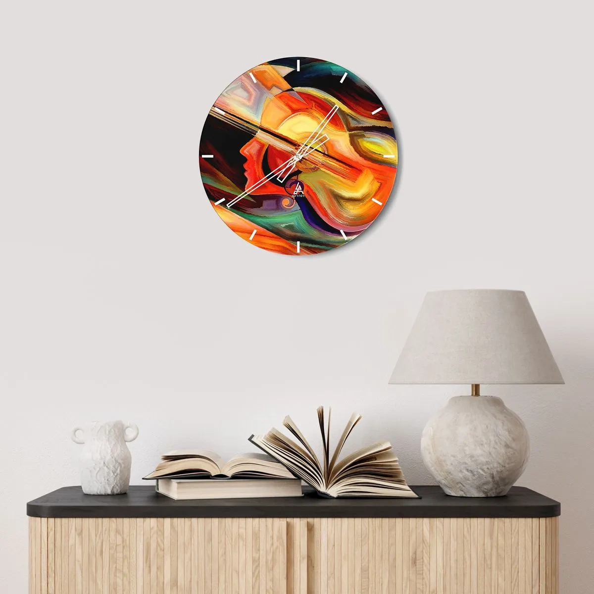 Orologio da parete - Orologio in Vetro - L'armonia dei suoni - 40x40 cm