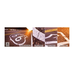 Campione Di Fotomurale Standard Eco - La mitica Route 66 - Stati Uniti d'America, Settore automobilistico, Itinerario 66 - 100x30 cm