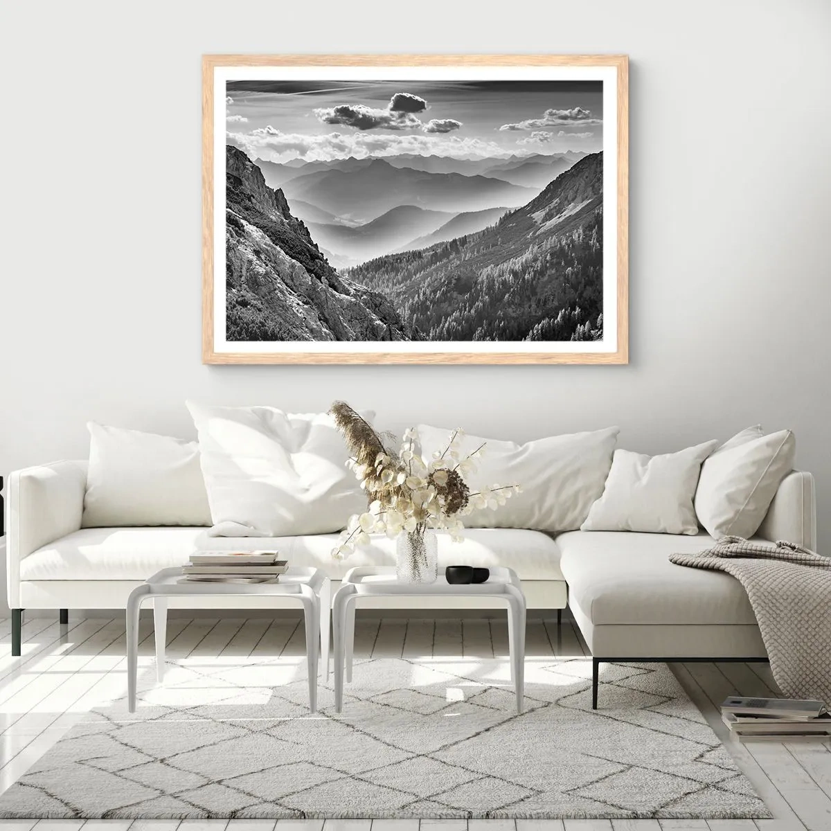 Poster in cornice rovere chiaro - Fino all'orizzonte - 100x70 cm