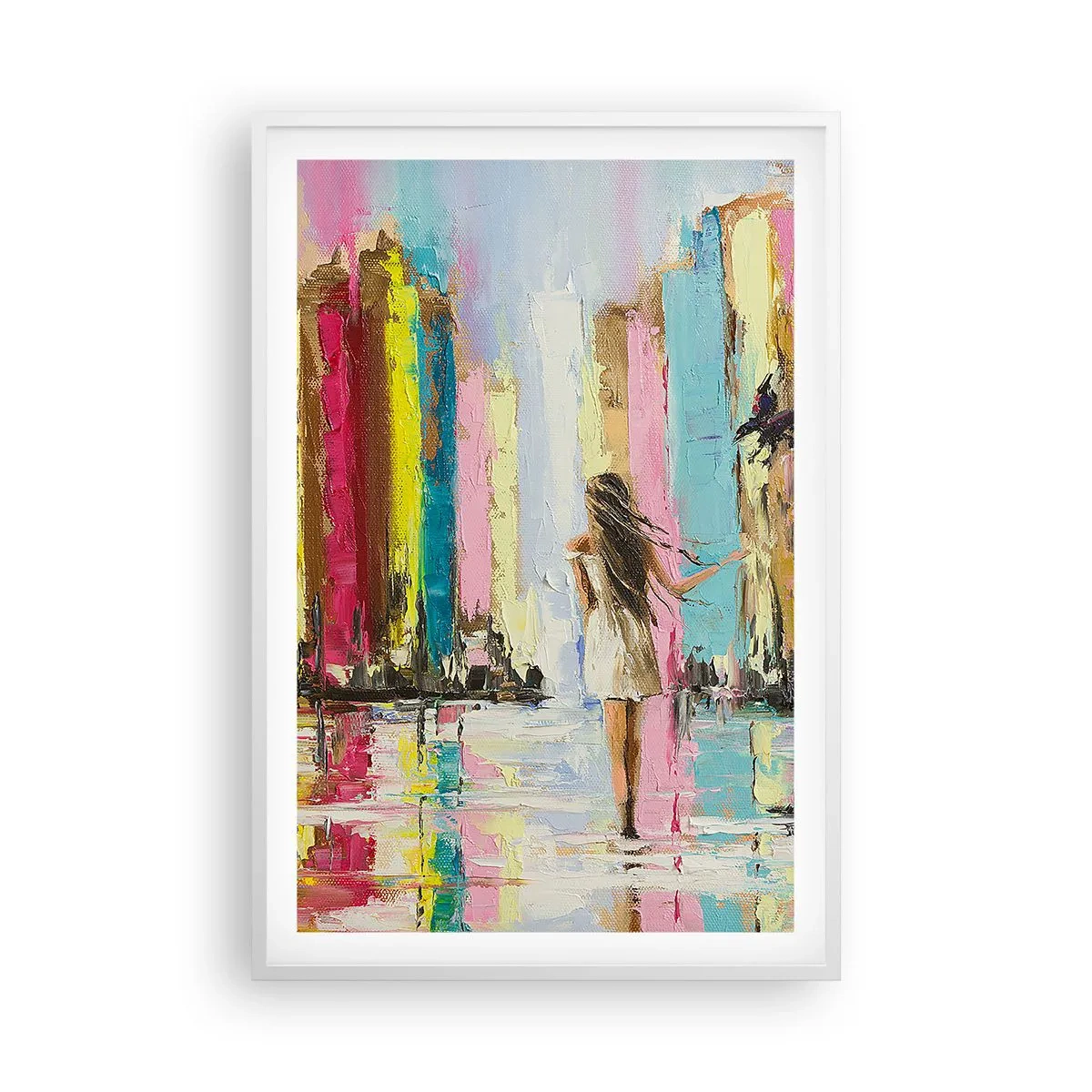 Poster in cornice bianca - Seguimi - 61x91 cm