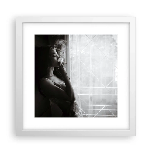 Poster in cornice bianca - Attimo sensuale - 30x30 cm