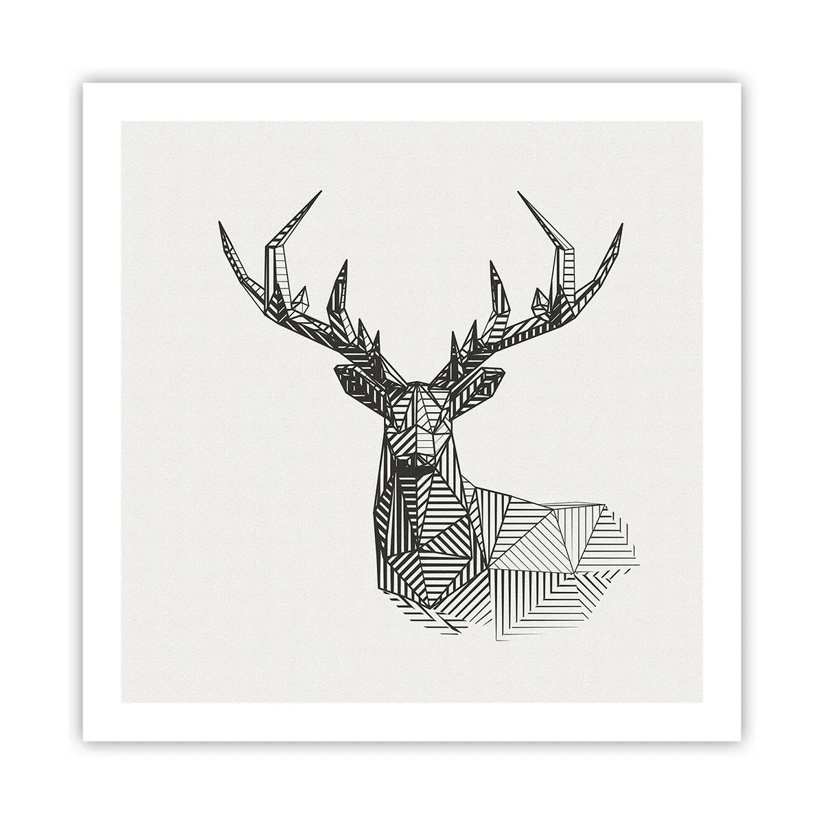 Poster - Cervo in stile cubista - 60x60 cm