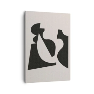 Quadro su tela - Stampe su Tela - Composizione geometrica astratta in bianco e nero - 50x70cm - Kit di montaggio - Decorazione murale moderna per soggiorno e camera da letto ARTTOR