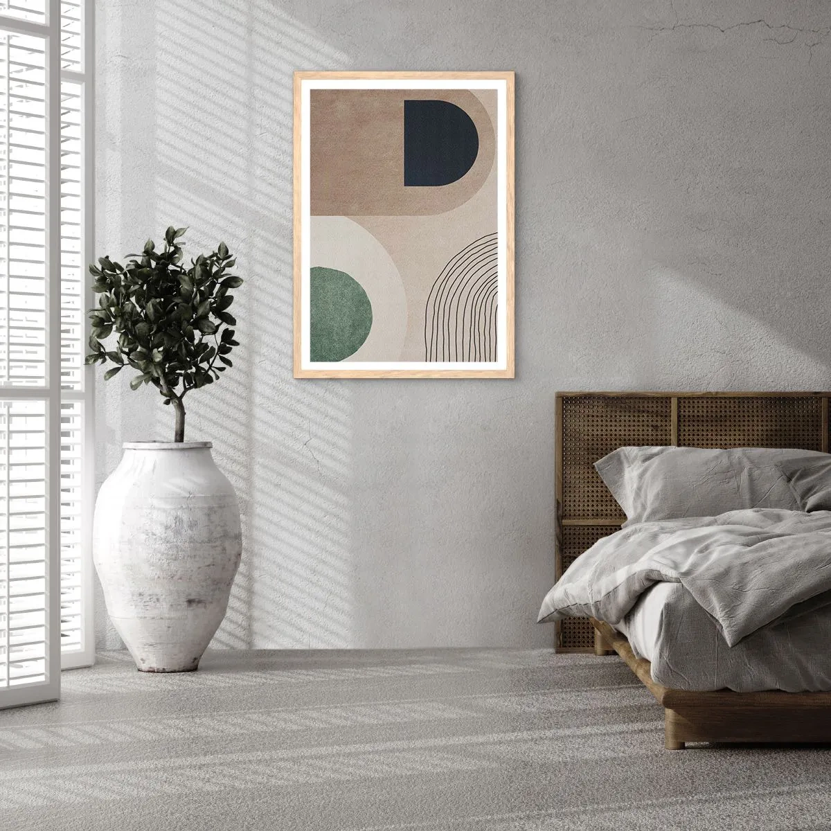 Poster in cornice rovere chiaro - La mitezza dell'ovale - 61x91 cm