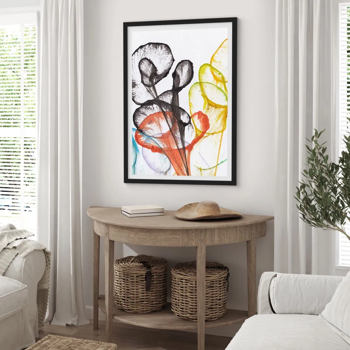Poster in cornice nera - Fiori con l'anima - 50x70 cm