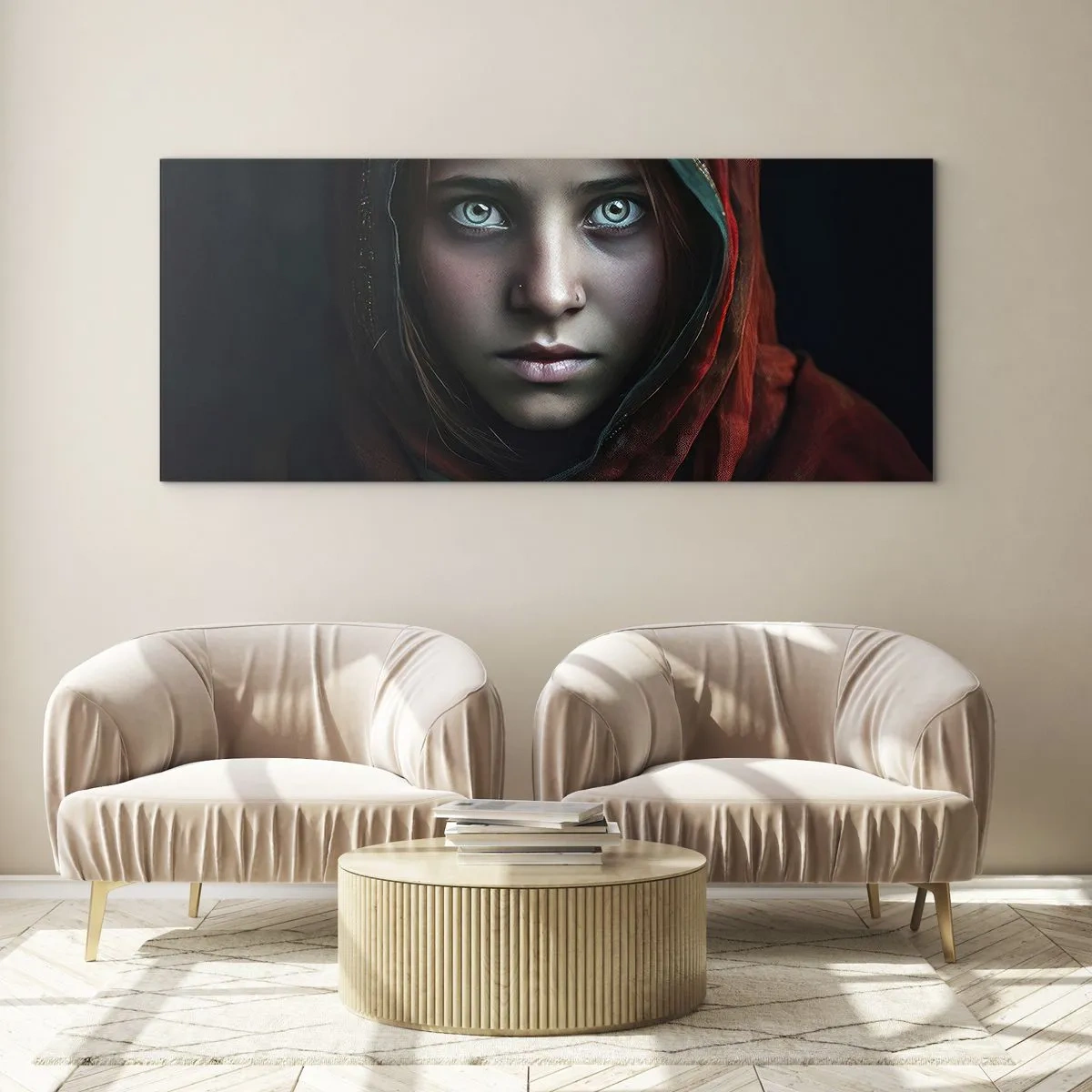 Quadro su vetro - Principessa d'oriente - 100x40 cm